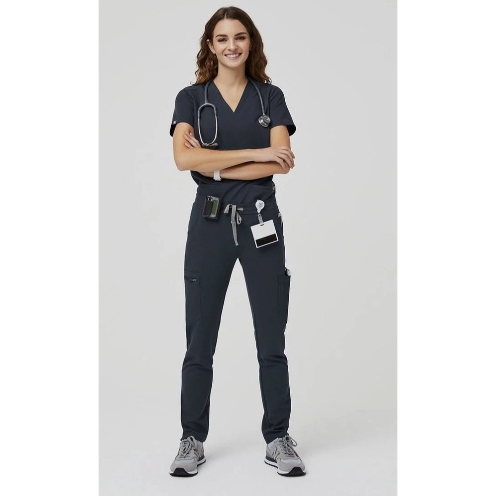 Figs Women's Yola High-Waisted Slim Scrub Pant In Dark Harbor Size XS/P